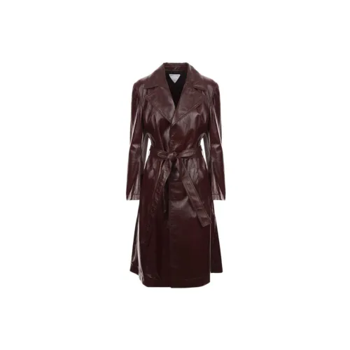 Bottega Veneta Leather Jackets Women's Burgundy