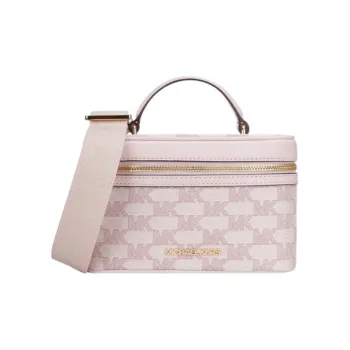 MICHAEL KORS Jet Set Canvas Cow Leather Patchwork Box Bag Makeup Handbag Shoulder Bag Crossbody Bag Women's Pink