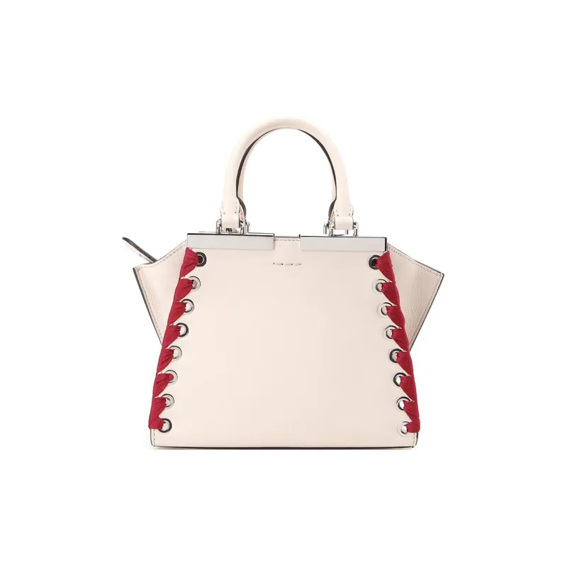 FENDI Calfskin Tote Bag Shopping Bag Shoulder Bag Crossbody Bag Handbag Women's White/Milkshake White-2