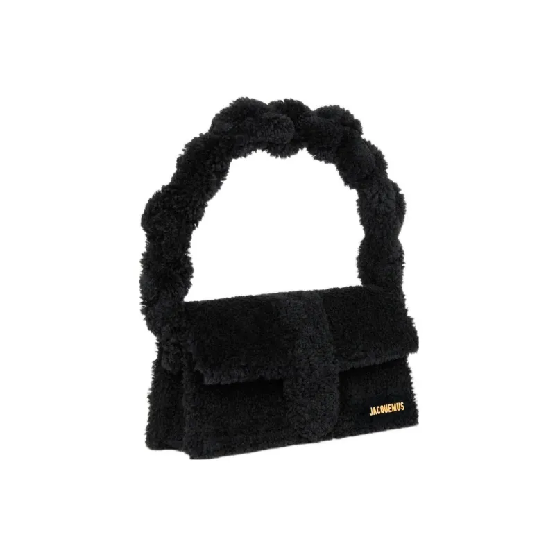 Jacquemus Le Bambidou Shearling Flap Bag Black-2