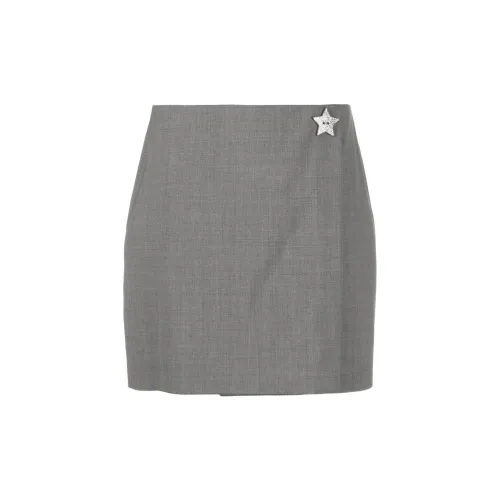 MSGM Casual Short Skirts Women's Gray