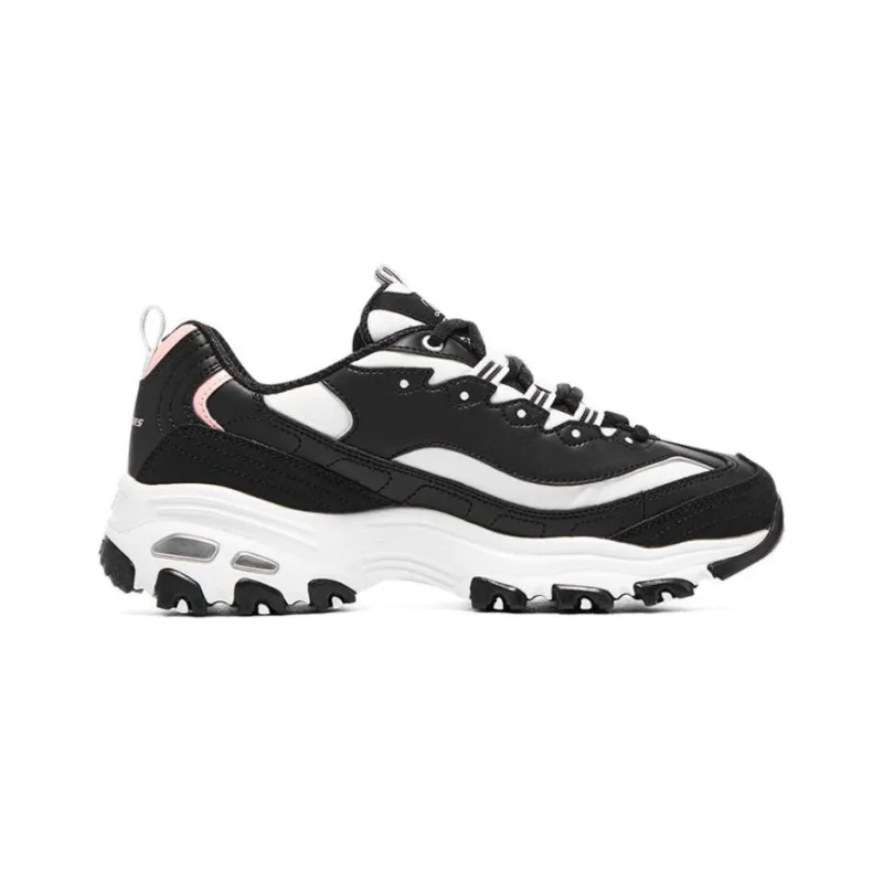 Skechers D'LITES 1.0 Anti Slip And Wear Resistant Breathable Low Top Casual Shoes Women's Black White-1