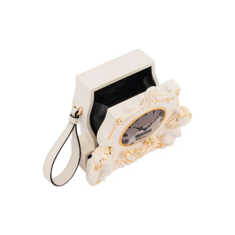 MOSCHINO Clock Sculpted Clasp Fastened Clutch Bag-3