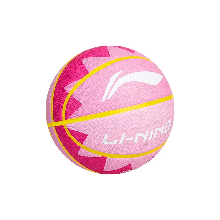 LiNing Rubber Basketball Pink Size 7 Training Unisex-4