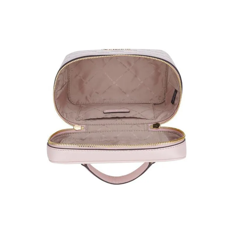 MICHAEL KORS Jet Set Canvas Cow Leather Patchwork Box Bag Makeup Handbag Shoulder Bag Crossbody Bag Women's Pink-4