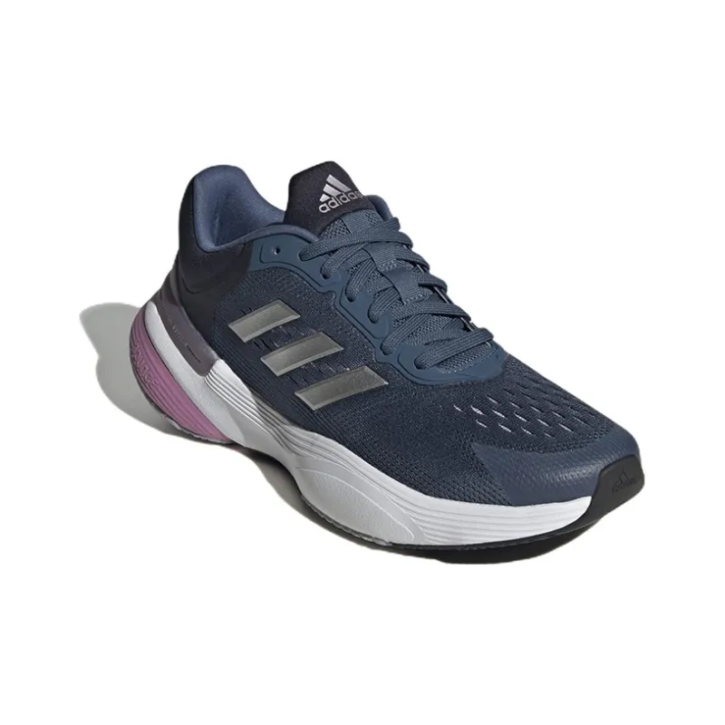 Adidas Cushioning Anti-Slip Wear-Resistant Breathable Lightweight Rebound Low-Top Running Shoes Women's Blue Pink-2