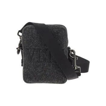 Valentino Wool Shoulder Bag, Crossbody Bag Men's Gray