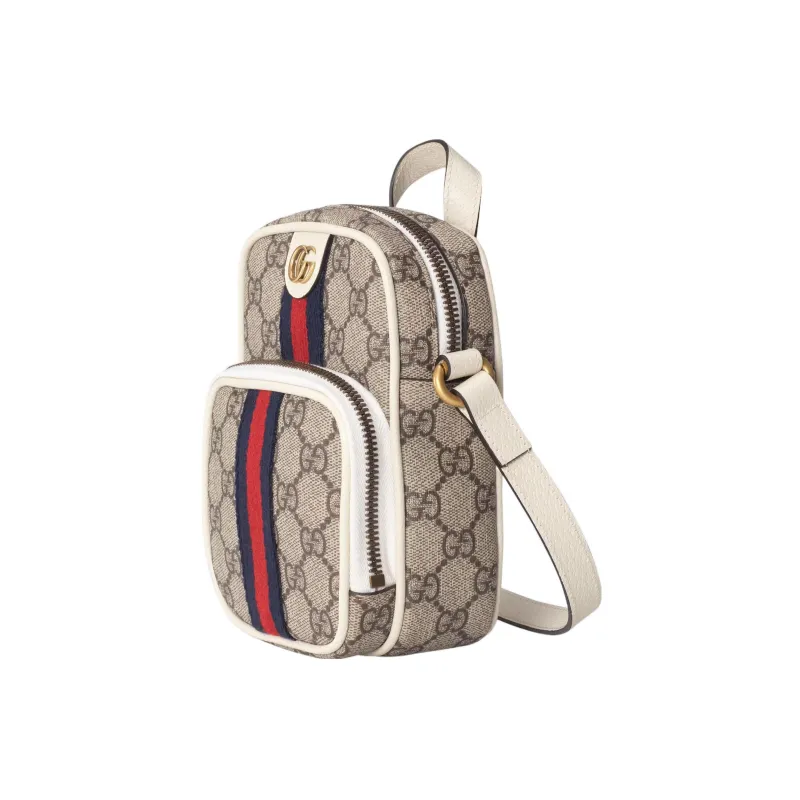 GUCCI Ophidia Monogram Messenger Crossbody Bag Male Beige-1