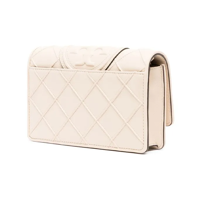 TORY BURCH Fleming Chain Wallet New Cream-1