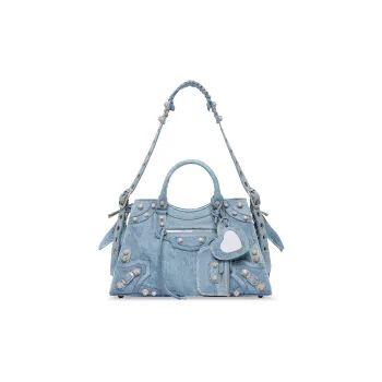 Balenciaga Neo Cagole City Denim Shoulder Bag