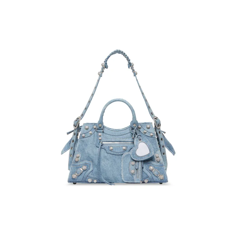 Balenciaga Neo Cagole City Denim Shoulder Bag-0
