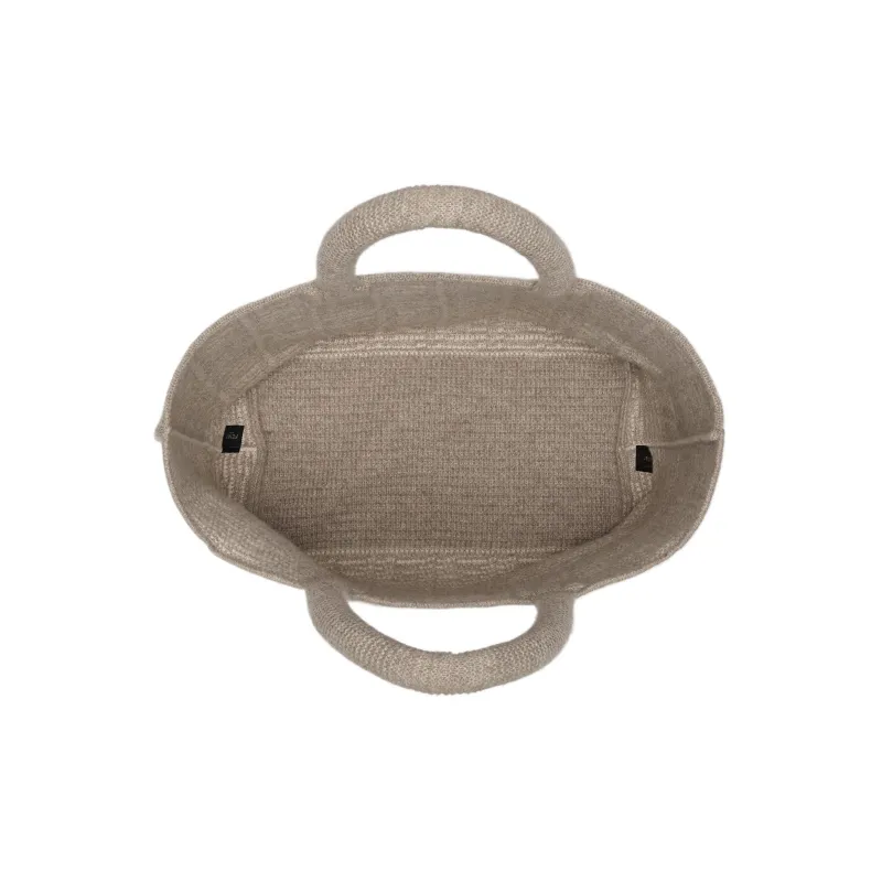 FENDI Cashmere Tote Bag, Shopping Bag, Handbag Tubas Women's Beige-3