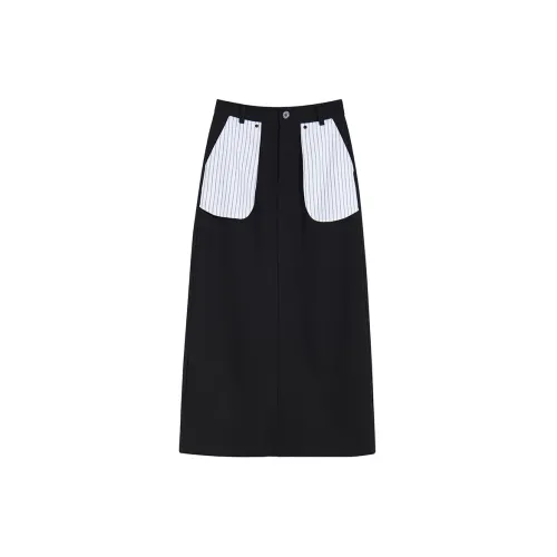 Ouyang Casual Long Skirts Women's Black