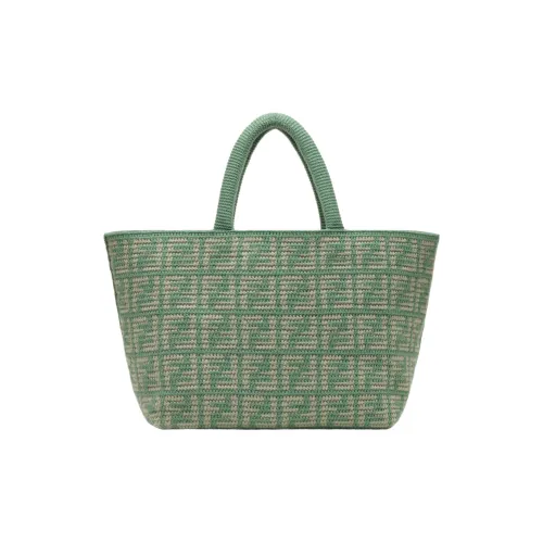 FENDI Cashmere Tote Bag, Shopping Bag, Handbag Large Size Women's Green