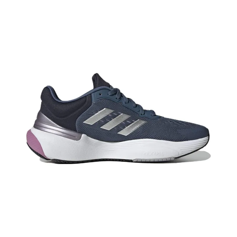 Adidas Cushioning Anti-Slip Wear-Resistant Breathable Lightweight Rebound Low-Top Running Shoes Women's Blue Pink-1