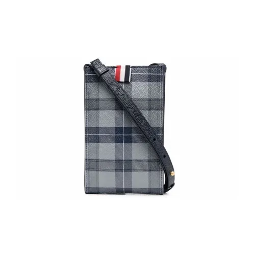 THOM BROWNE Tartan-print Crossbody Phone Holder