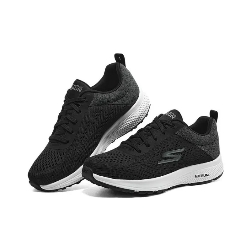 Skechers GO RUN Cushioning Abrasion Resistant Breathable Low Top Casual Running Shoes Women's Black Gray-2