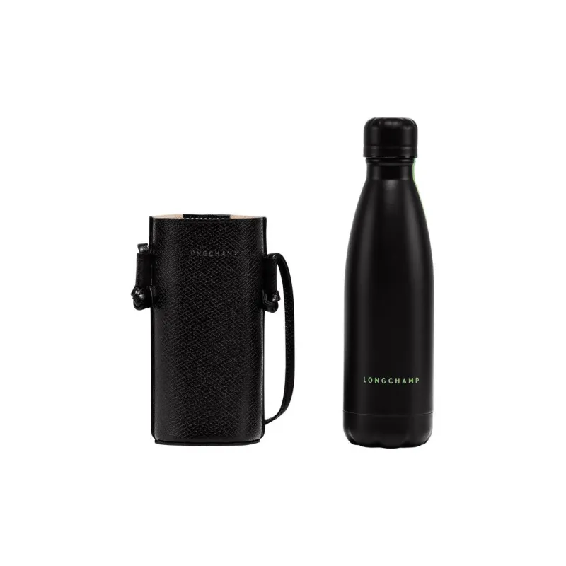 LONGCHAMP Cow Leather Water Bottle Bag, Crossbody Bag Women's Black-2