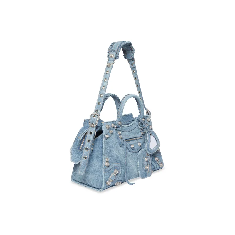 Balenciaga Neo Cagole City Denim Shoulder Bag-1