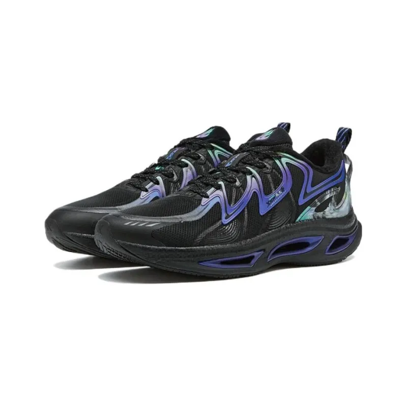 XTEP Wind & Fire 26th Generation Cushioned Anti Slip And Wear Resistant Warm Low Top Running Shoes Men's Black Blue-1