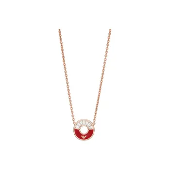 EMPORIO ARMANI 925 Sterling Silver Necklaces Women's Red