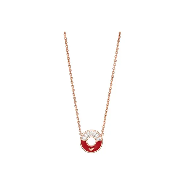 EMPORIO ARMANI 925 Sterling Silver Necklaces Women's Red-0