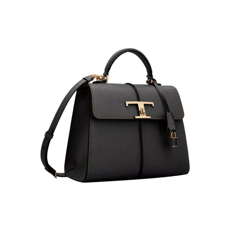 TOD'S Timeless Leather Shoulder Bag Crossbody Bag Handbag Small Size Women's Black-1