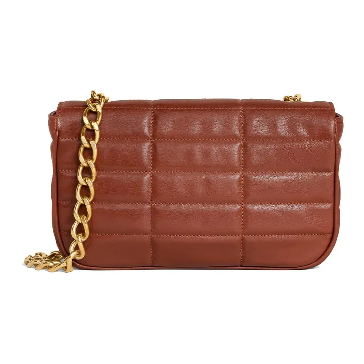 CELINE MATELASSE MONOCHROME Series Sheepskin Shoulder Bag Crossbody Bag Women's Tawny Blend Caramel-2