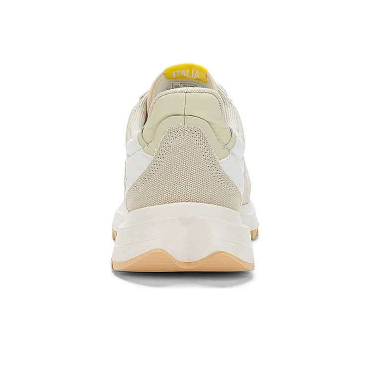 Kappa Slip Resistant, Abrasion Resistant, Breathable Low Top Casual Running Shoes Unisex White Khaki Brown Yellow-4
