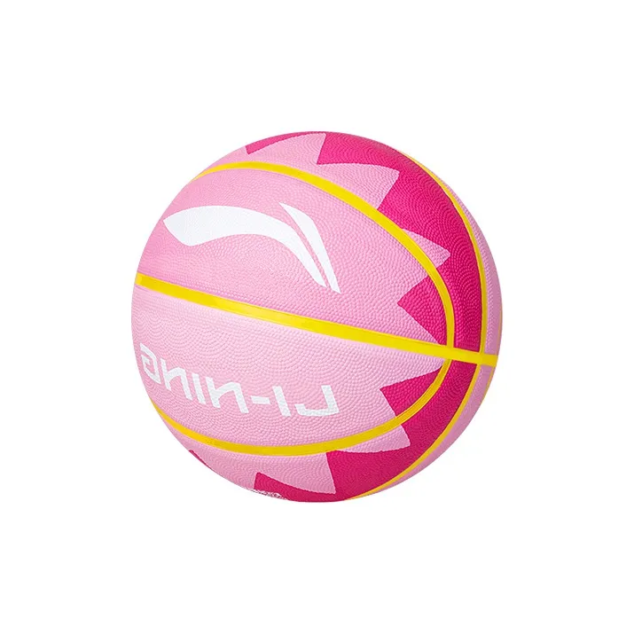 LiNing Rubber Basketball Pink Size 7 Training Unisex-0