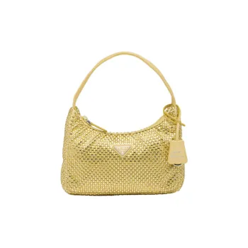 PRADA Fabric Hobo Bag, Handbag, Shoulder Bag Women's Pineapple Yellow