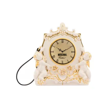 MOSCHINO Clock Sculpted Clasp Fastened Clutch Bag