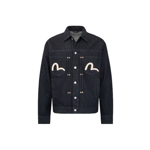 EVISU Denim Jackets Men Denim Blue