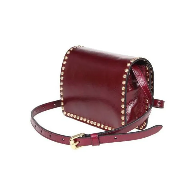 MOSCHINO Calfskin Shoulder Bag Crossbody Bag Women's Red-1