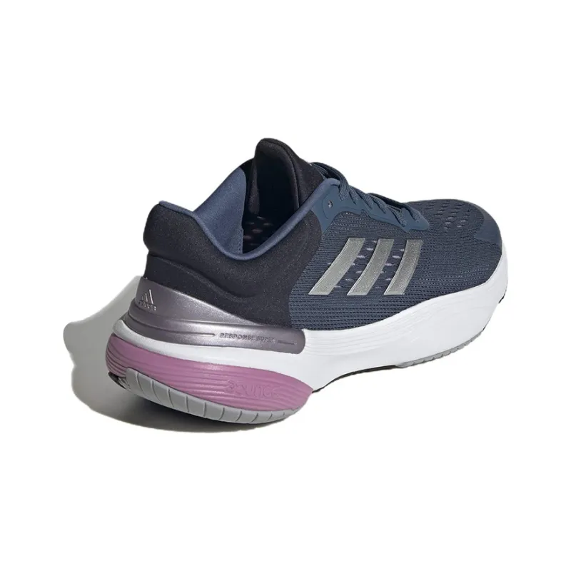 Adidas Cushioning Anti-Slip Wear-Resistant Breathable Lightweight Rebound Low-Top Running Shoes Women's Blue Pink-3