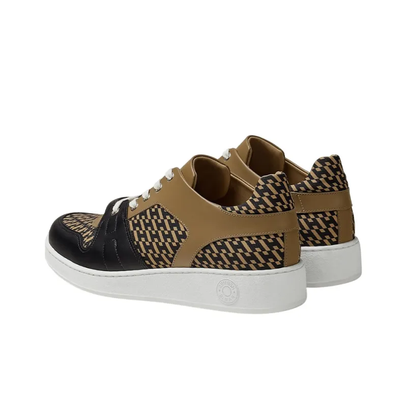 HERMES Low Top Stylish Skateboarding Shoes Men's Brown-3