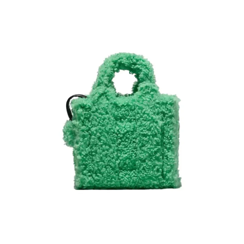 MARC JACOBS Plush Tote Bag Shopping Bag Shoulder Bag Crossbody Bag Handbag Mini Women's Green-2