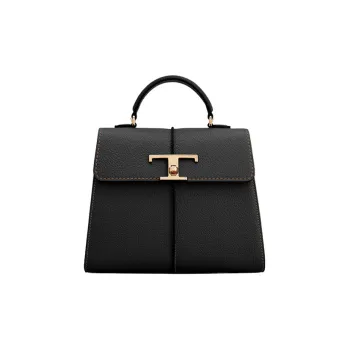 TOD'S Timeless Leather Shoulder Bag Crossbody Bag Handbag Small Size Women's Black