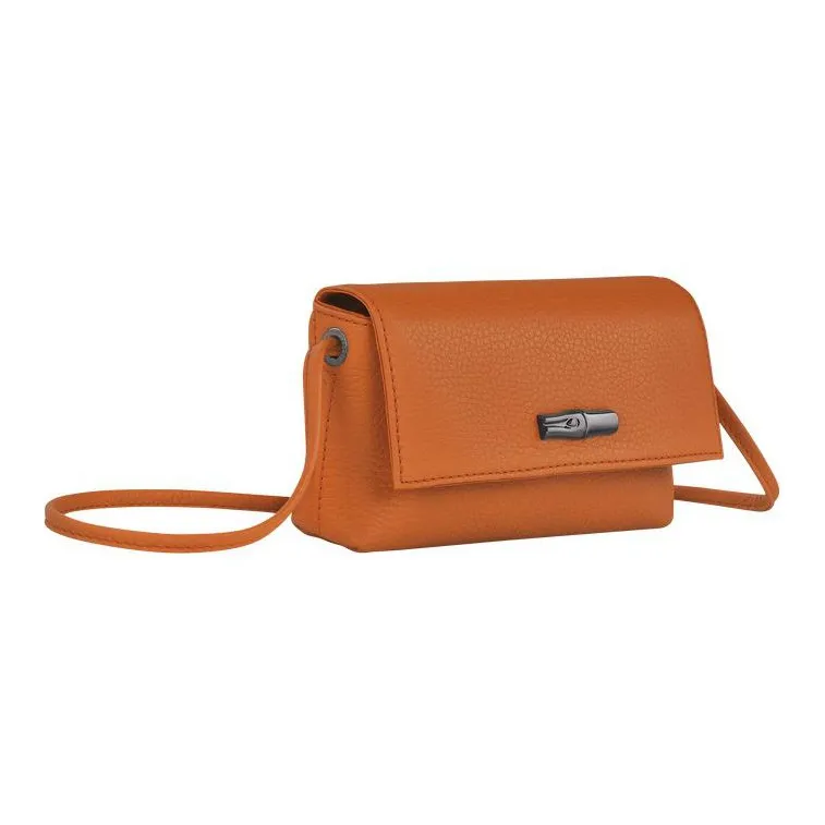 LONGCHAMP Roseau Essential Cow Leather Clutches Shoulder Bags Women's Orange-1