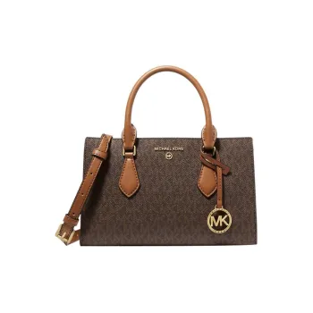 MICHAEL KORS Valerie Canvas Polyester Handbag, Shoulder Bag, Crossbody Bag Trumpets Women's Acorn Brown