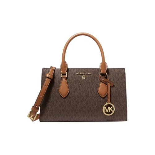 MICHAEL KORS Valerie Canvas Polyester Handbag, Shoulder Bag, Crossbody Bag Trumpets Women's Acorn Brown