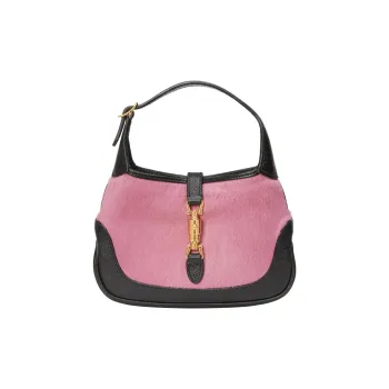 GUCCI Jackie 1961 Velvet With Leather Crescent Shoulder Bag Shoulder Bag Mini Women's Pink Blue Multicolor