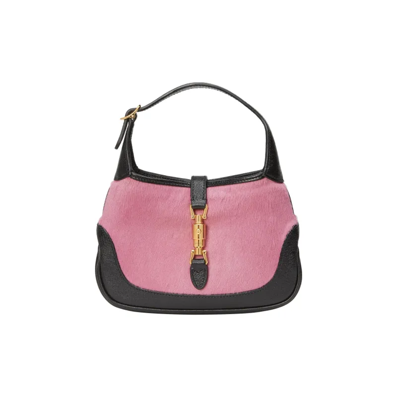 GUCCI Jackie 1961 Velvet With Leather Crescent Shoulder Bag Shoulder Bag Mini Women's Pink Blue Multicolor-0