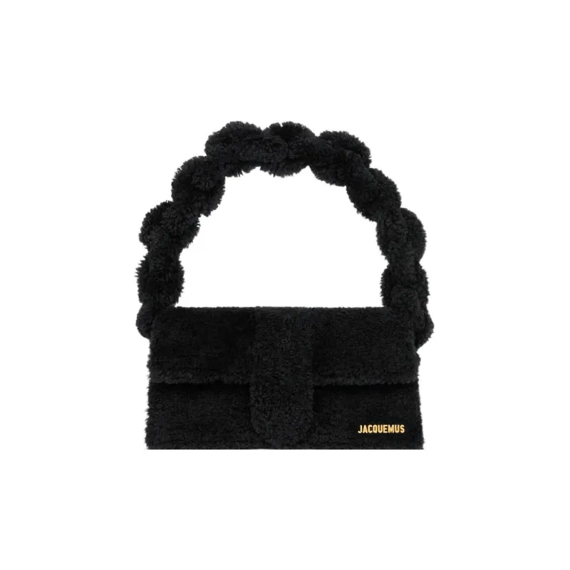 Jacquemus Le Bambidou Shearling Flap Bag Black-1
