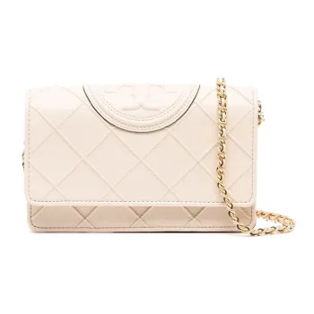 TORY BURCH Fleming Leather Shoulder Bag Crossbody Bag Wallet Mini Women's Ivory