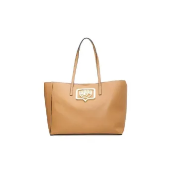 CHIARA FERRAGNI Eyelike Polyurethane Tote Bag Shopping Bag Shoulder Bag Handbag Women's Brown