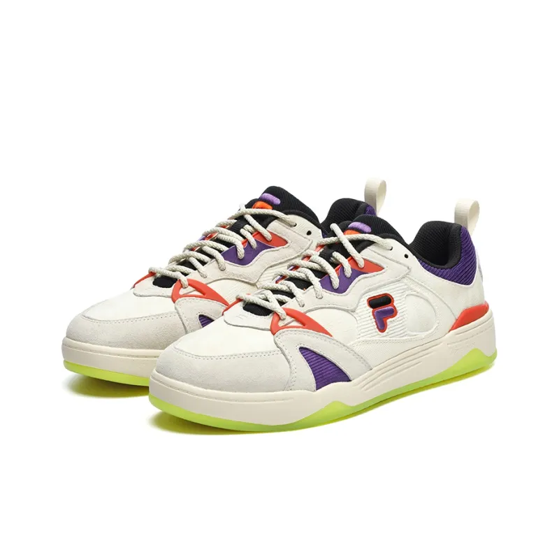 FILA FUSION Smash Smash Pack Low Top Skateboard Shoes Women's White Purple-1