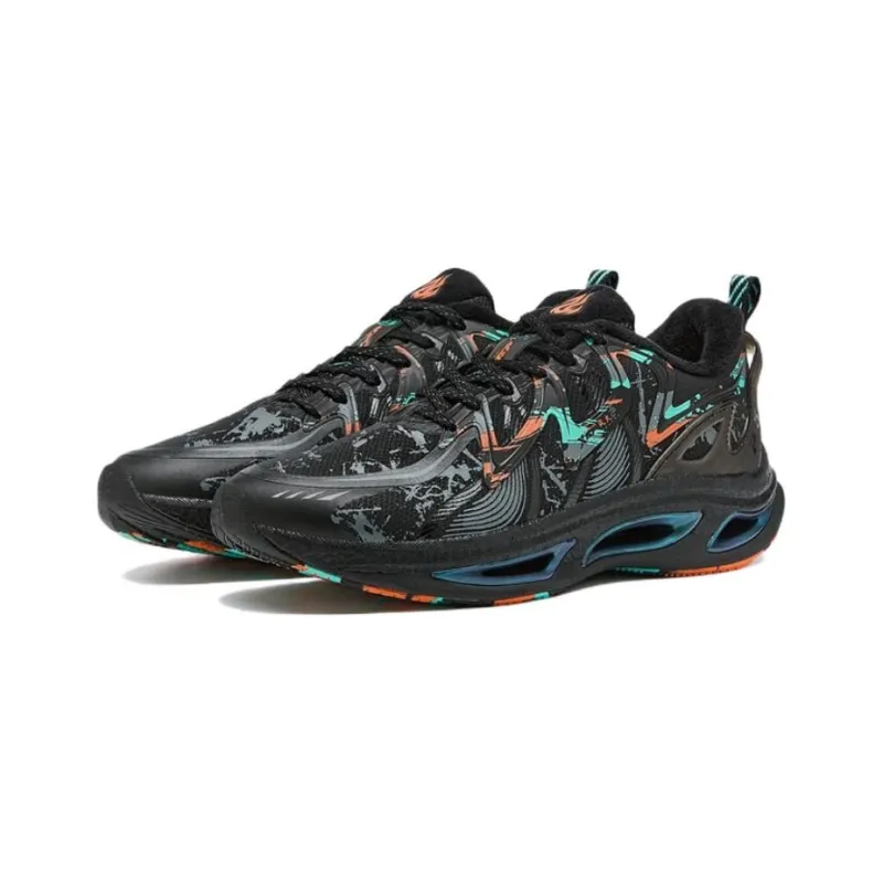 XTEP Wind & Fire 26th Generation Cushioned Anti Slip And Wear Resistant Warm Low Top Running Shoes Men's Black Gray-1