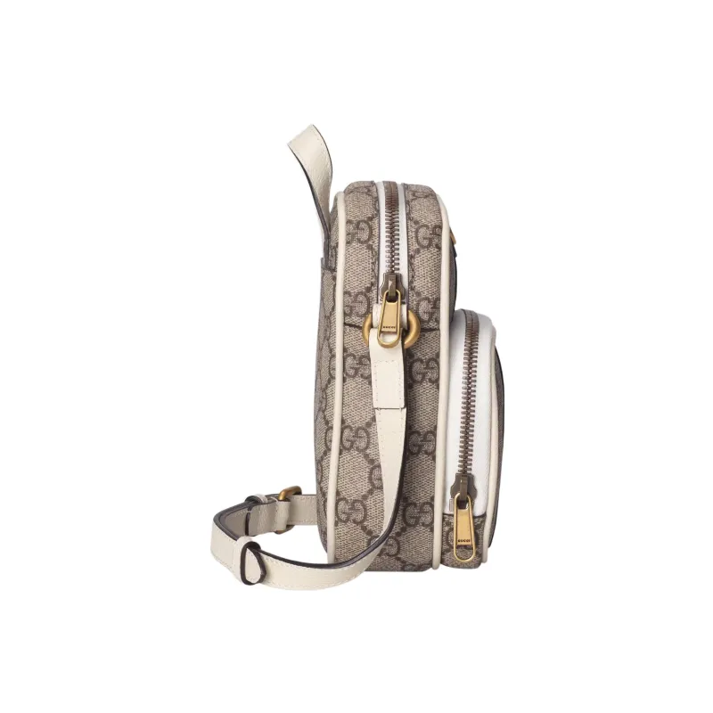GUCCI Ophidia Monogram Messenger Crossbody Bag Male Beige-3