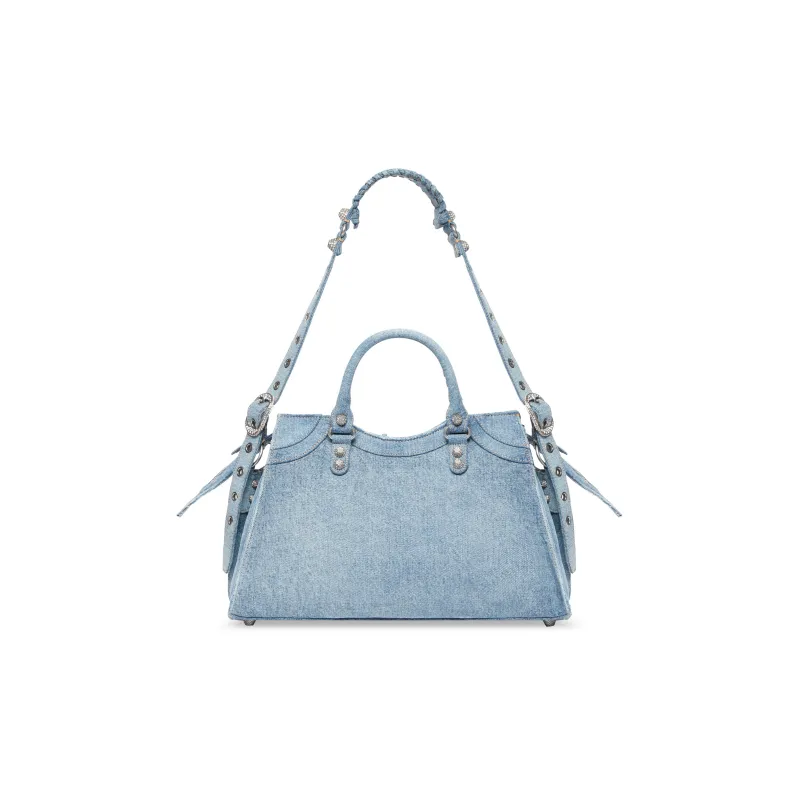 Balenciaga Neo Cagole City Denim Shoulder Bag-3